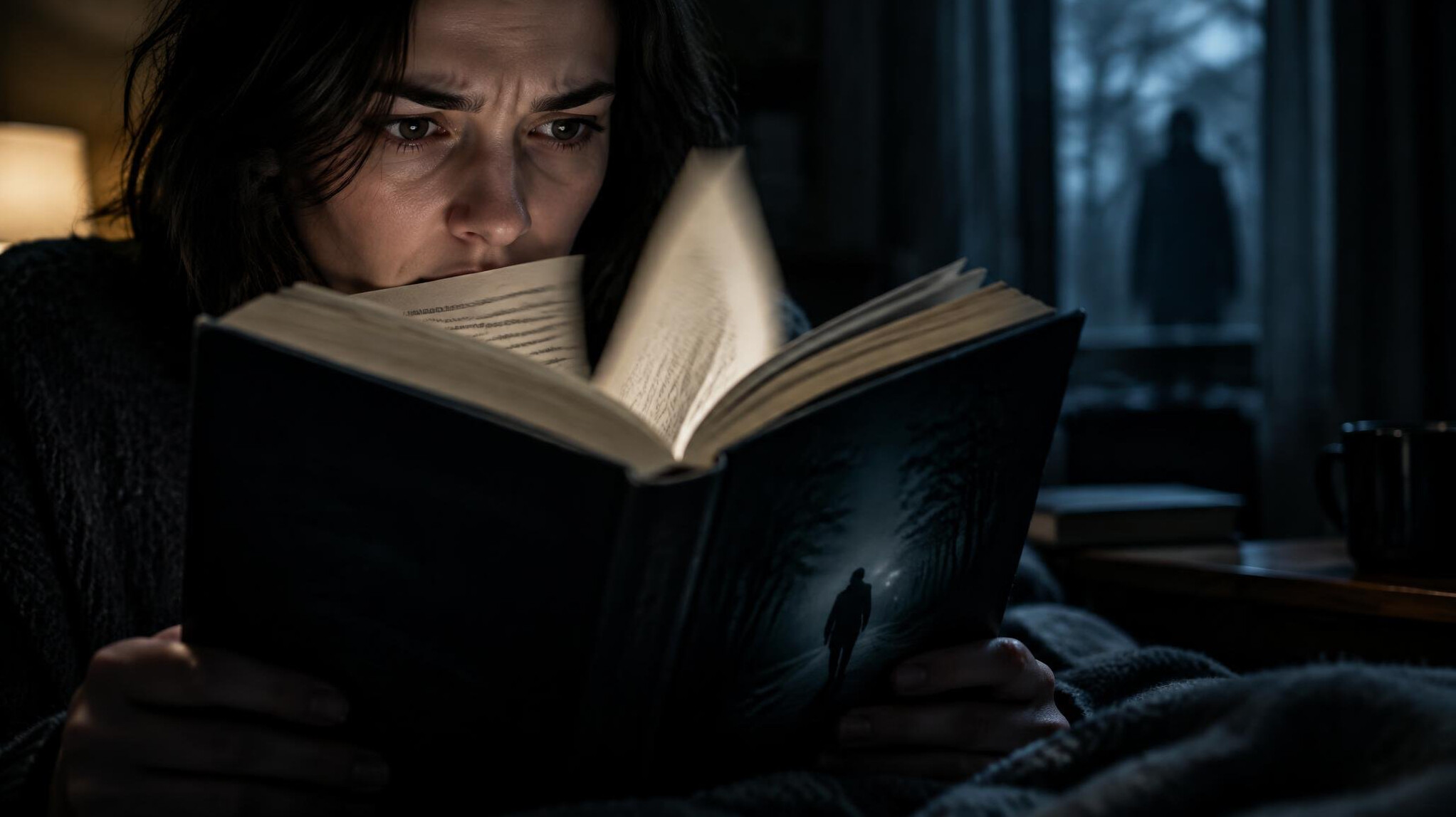 person reading thriller