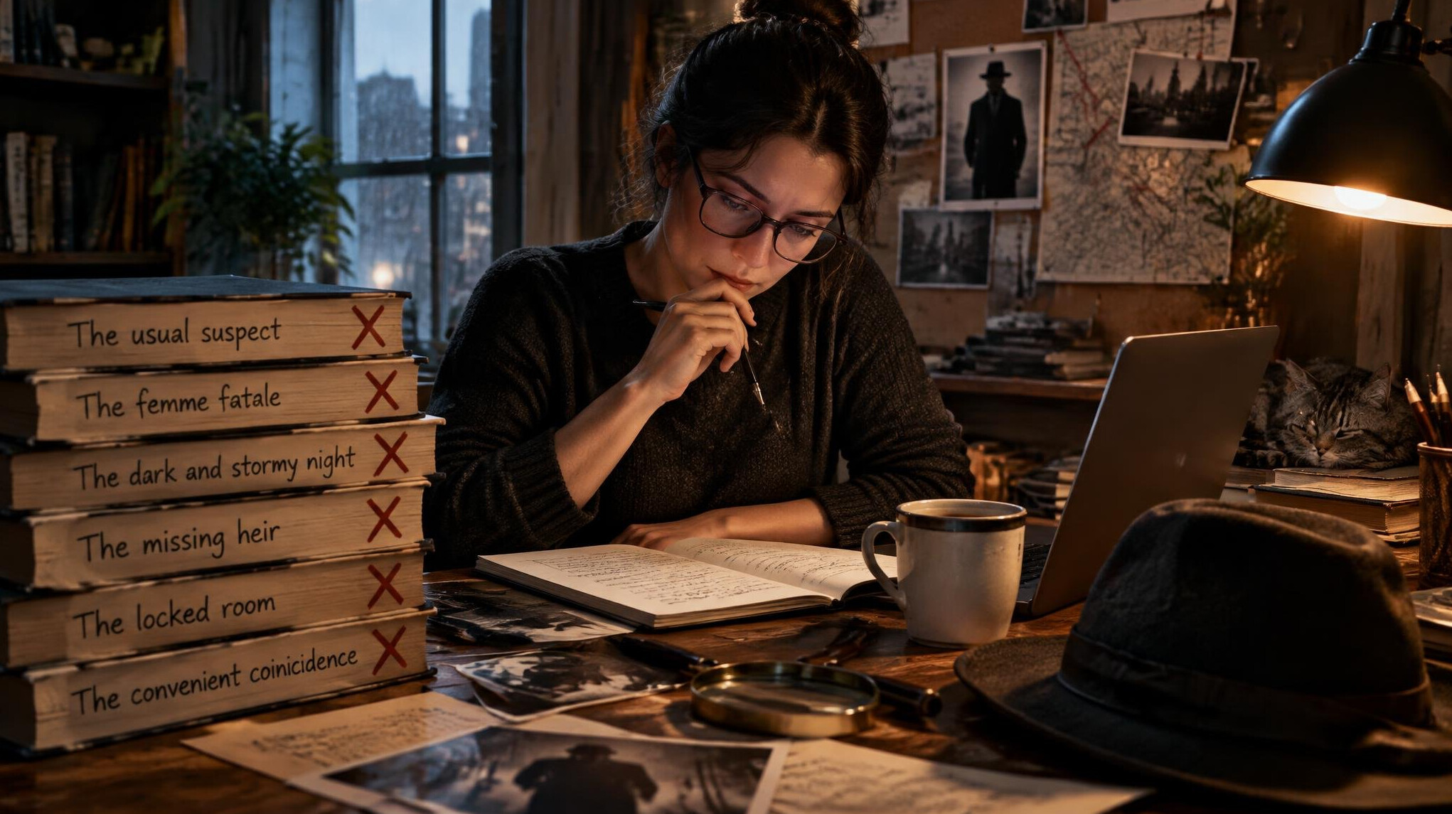 mystery writer avoiding cliches